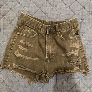 Distressed Black Women Shorts